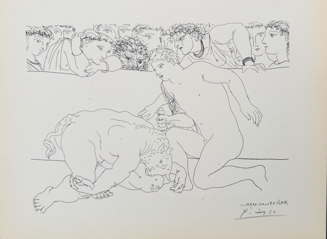 Pablo Picasso "Vanquished Minotaur" Litho COA (1 of 5)