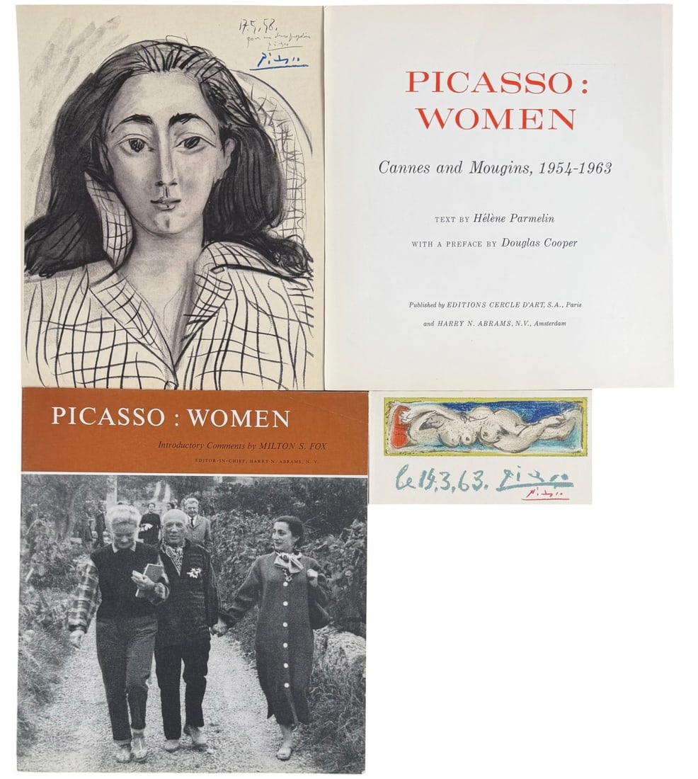 3pc Pablo Picasso "Picasso Women, Jacqueline &: 3 Pieces Pablo Picasso (1) "Picasso Women" publication published by Editions Cercle d'Art SA Paris and Harry N Abrams NV Amsterdam, measures 10.75" x 11.75", (1) "Jacqueline" lithograph, Editions Cerc
