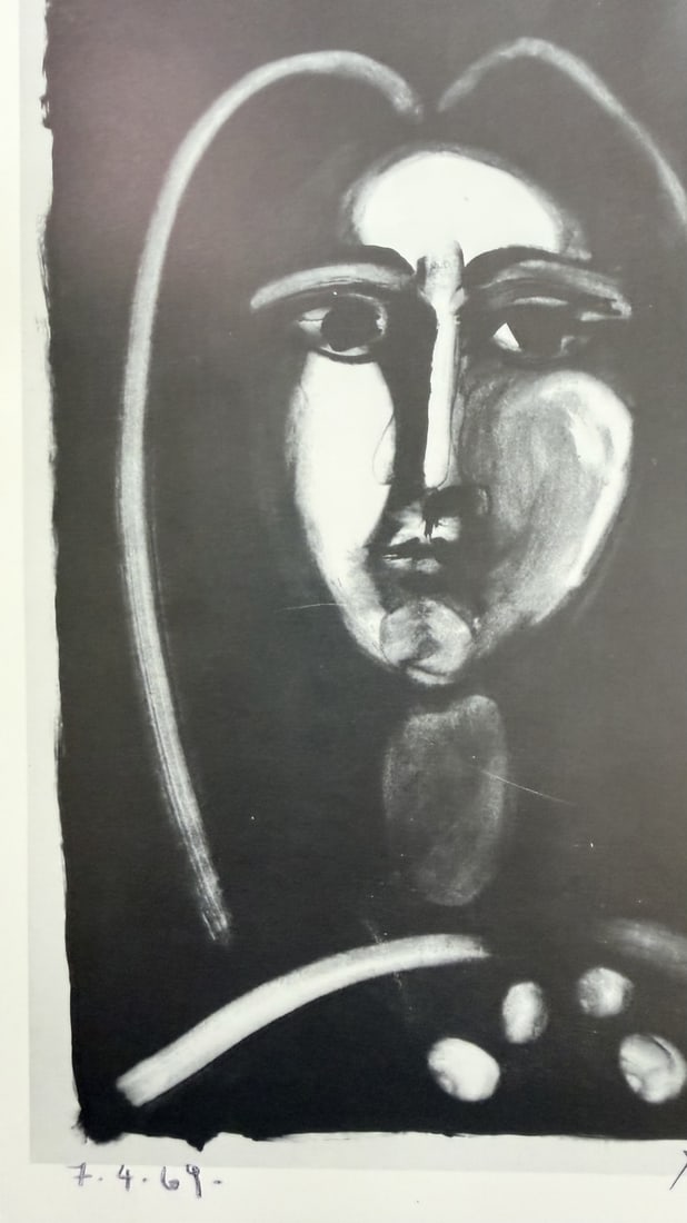 Pablo Picasso Lithographs "Tete de Femme": Pablo Picasso – "Tete de Femme (Portrait de Francoise)" – Lithograph – Signed. Offered is a striking lithograph after Pablo Picasso titled "Tete de Femme (Portrait de Francoise)", ca