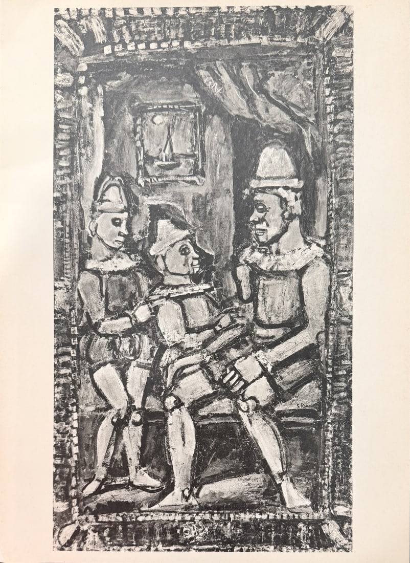 Georges Rouault "The Little Family" Lithograph: Georges Rouault original lithograph. Titled "The Little Family" ("La Petite Famille"). Family of circus clowns. Published in 1951 in the art review Derriere le Miroir. Excellent condition with toning