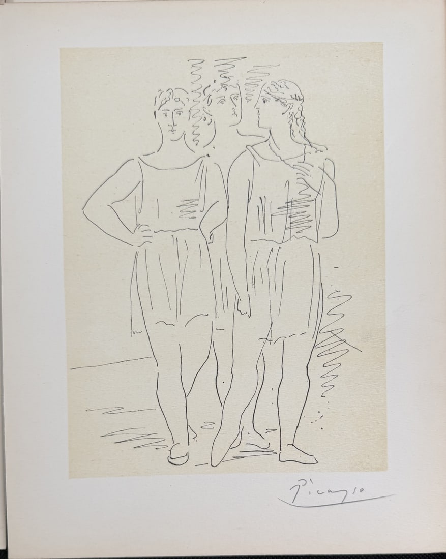 Pablo Picasso Three Dancers Dessins 32/100: Pablo Picasso (Spanish, 1881–1973)Original lithograph from the deluxe edition of Picasso Dessins by Waldemar George. Published by Editions des Quatre Chemins, Paris. Pencil signed lower right. D