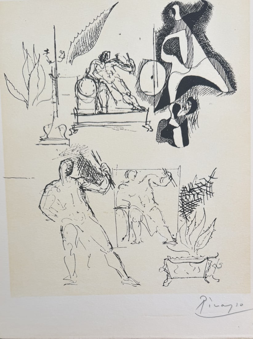 Pablo Picasso Study Sheet With Figures Dessins - 3