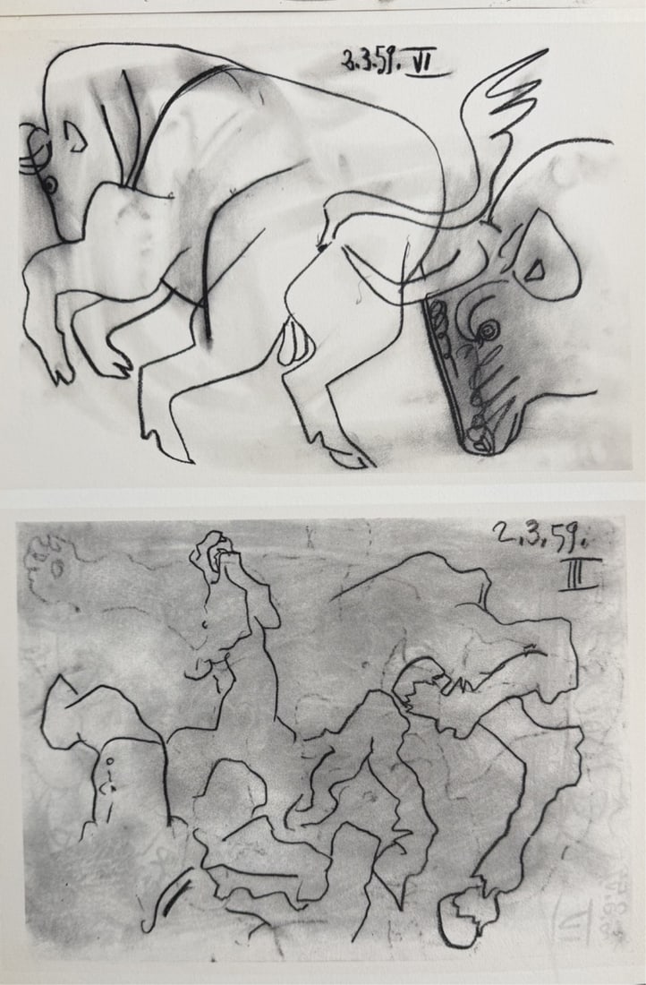 4 Piece Pablo Picasso Double Sided Lithographs - 5