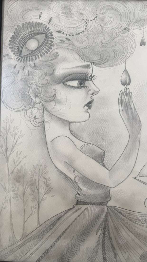 Sandi Calistro Original Graphite Drawing - 3