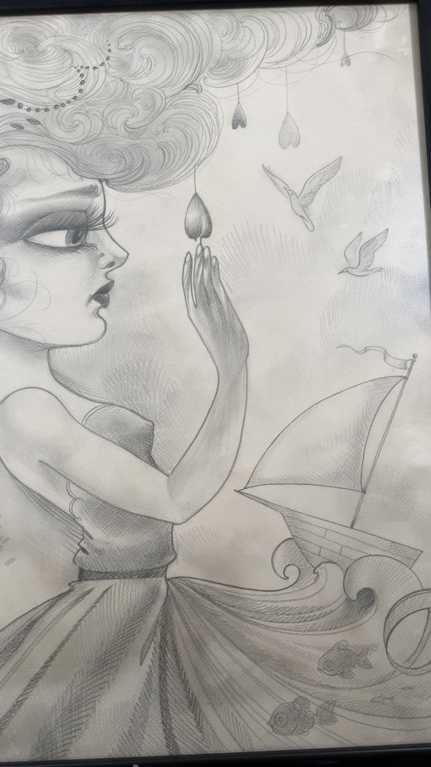 Sandi Calistro Original Graphite Drawing - 4