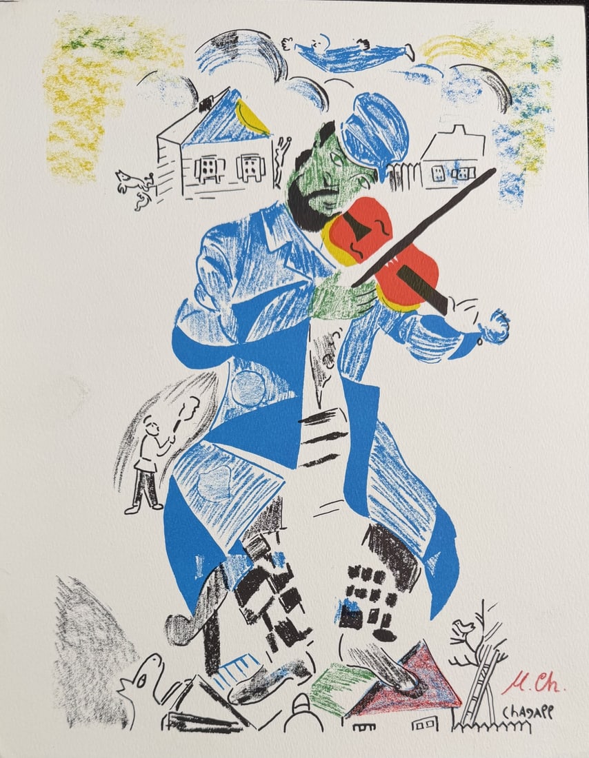 3pc Marc Chagall Original Lithographs Signed - 2