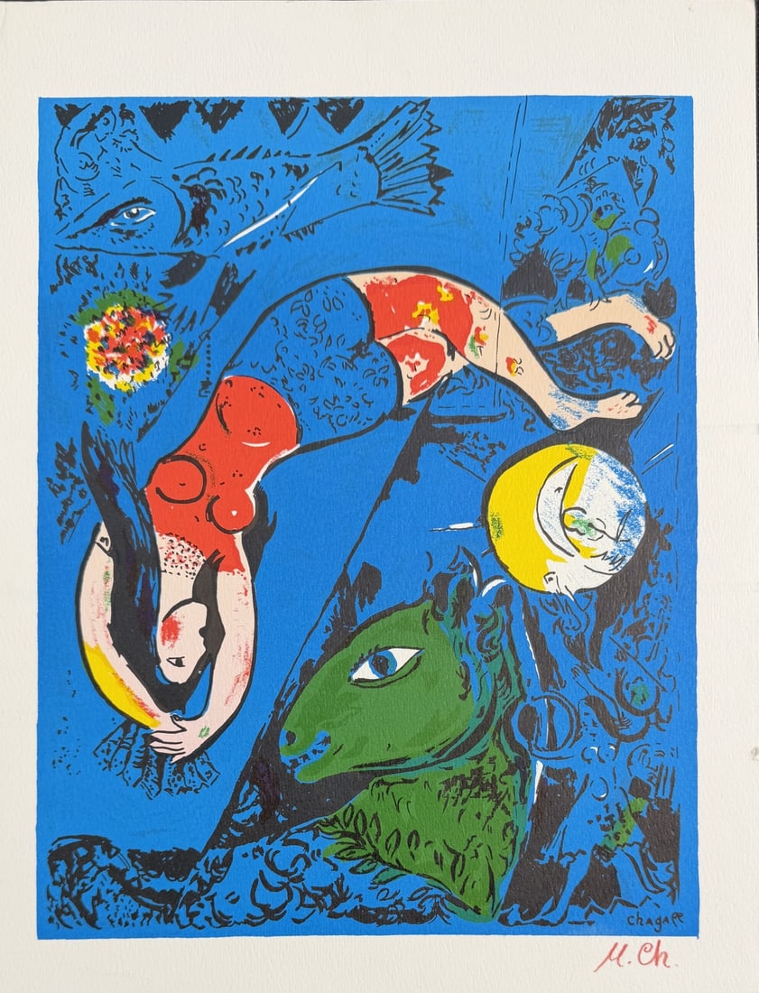3pc Marc Chagall Original Lithographs Signed - 7