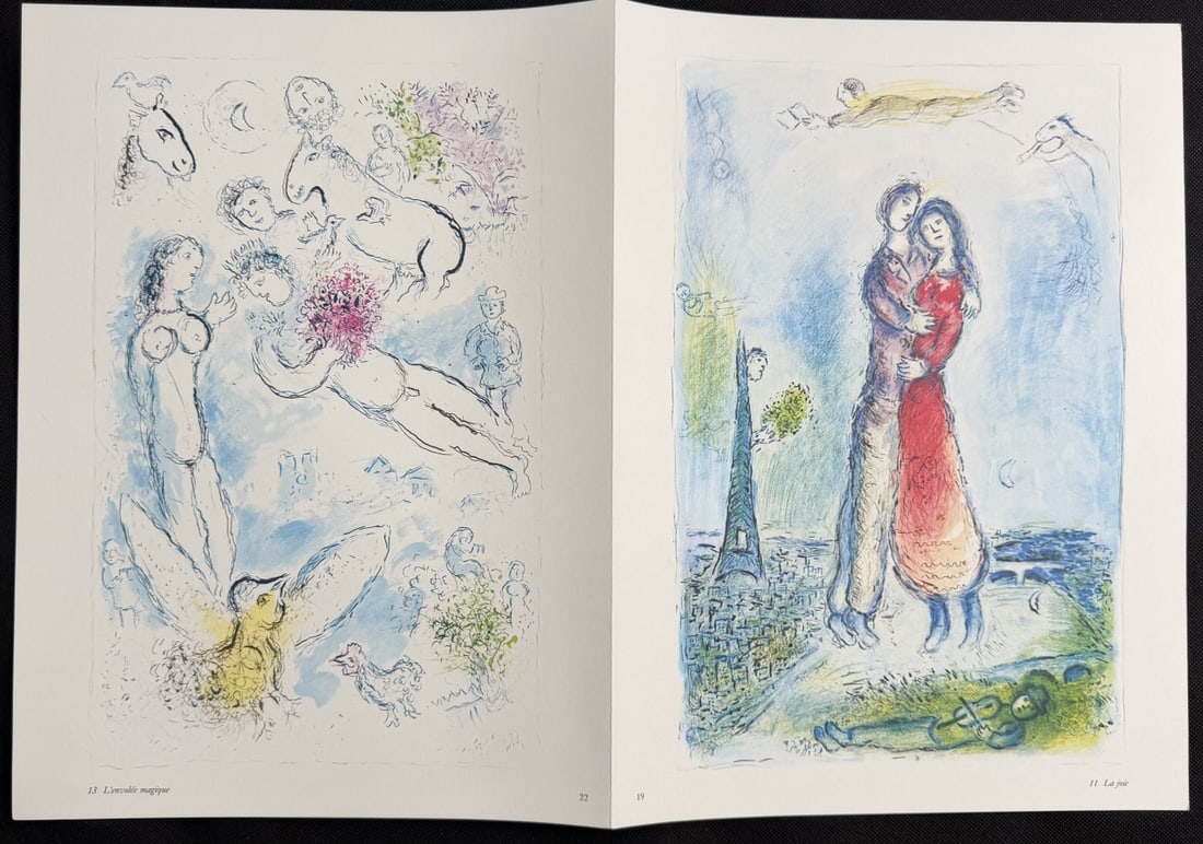 2pc Marc Chagall Original Lithographs "Derriere - 3