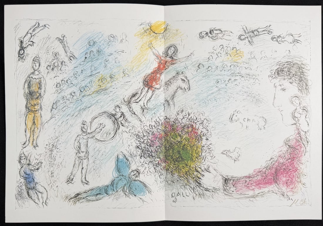 2pc Marc Chagall Original Lithographs "Derriere - 4