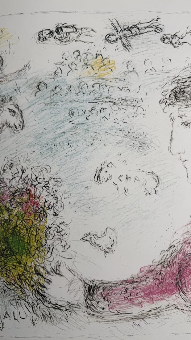 2pc Marc Chagall Original Lithographs "Derriere - 8