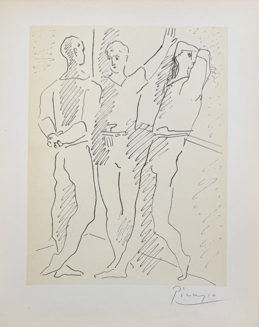 Pablo Picasso Dessins 1926 Lithograph COA #29/100: Pablo Picasso "Picasso Dessins" 1926 Lithograph, Numbered 29/100, Pencil Signed. Pablo Picasso lithograph titled Picasso Dessins, dated 1926, depicting a standing male figure with overlapping facial s