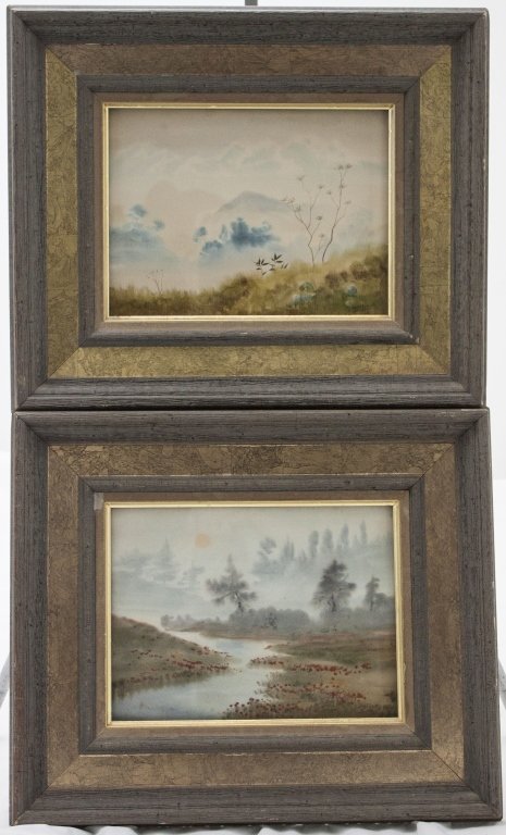 2 Watercolor Landscape Paintings, Mariano Ortuzar: 2 Watercolor Landscape Paintings by Chilean Watercolor Artist Mariano Ortuzar. Art Measures: 11.5 x 8.5" Frame Measures: 19" x 16.5" x 2"" Measurements: See Description Period: Modern Artist: Mariano 
