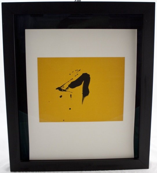 Robert Motherwell Original Lithograph #300: Robert Motherwell numbered limited edition #300. Original lithograph. Handmade Japanese papers with chine applique to Cartiere Enrico Magnani paper. From the presses of Bruce Porter. Comes with certif