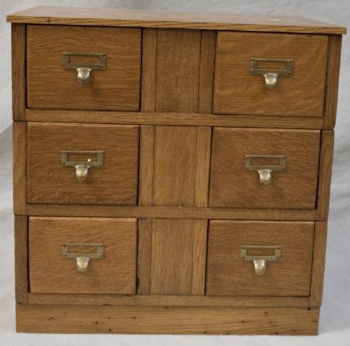 Oak 6 Drawer Card Catalog Dewey Decimal System Jan 05 2014 Mg