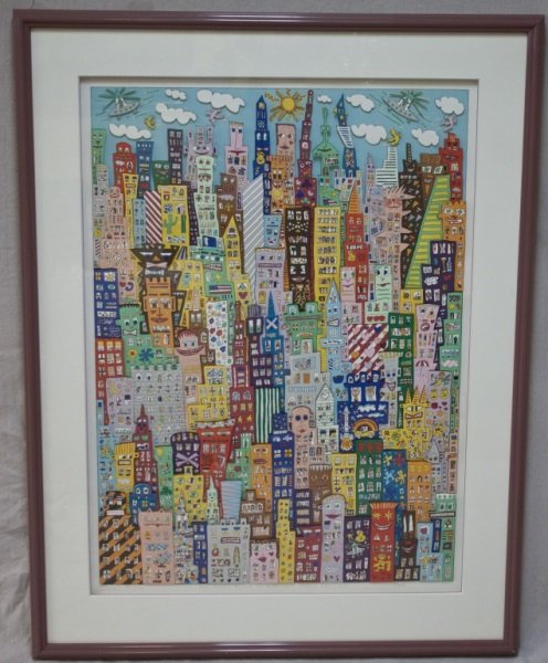 One Mans Floor Is Another Mans Ceiling By J Rizzi: One Mans Floor Is Another Mans Ceiling. Paper cut out serigraph in three dimensional form By James Rizzi Dimensions: See Description Period: 1987 Artist: James Rizzi