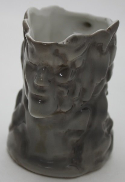 Royal Bayreuth Man in Mountain Porcelain Creamer: Royal Bayreuth Man in Mountain Porcelain Creamer 4.5" x 3" x 4" 1900