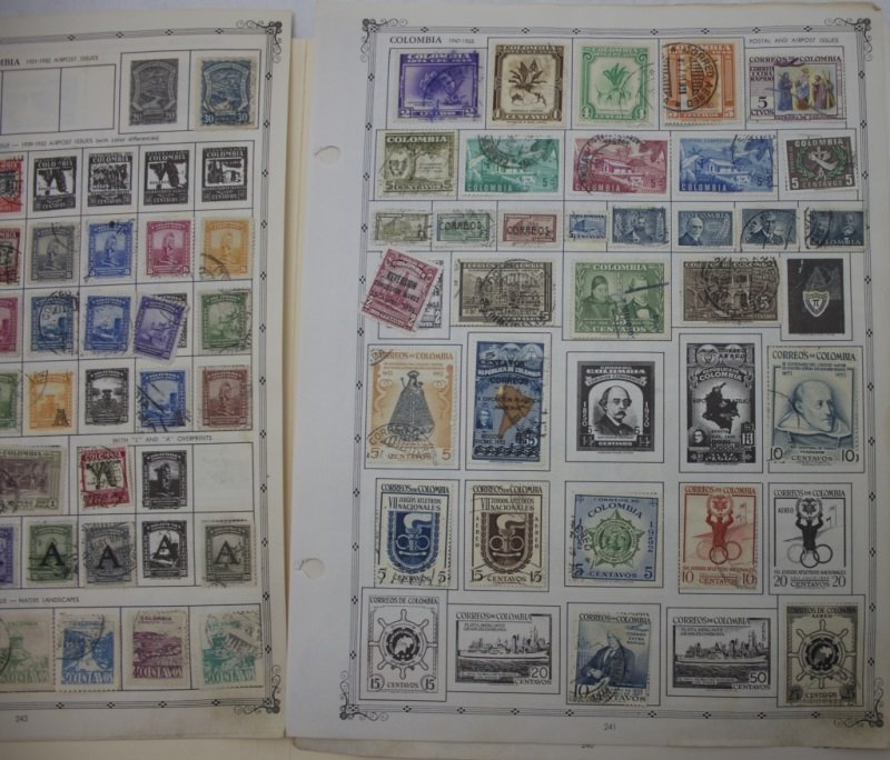 Colombia, Used Stamps on 6 Album Pages: Colombia, Used Stamps on 6 Album Pages (As Shown)
