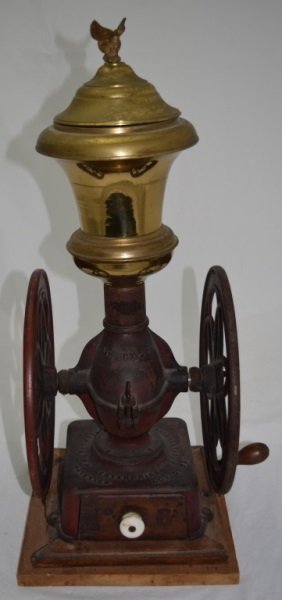 Antique Cast Iron Enterprise Coffee Grinder: Antique grocery store cast iron Enterprise Coffee Grinder. 12" x 12" x26" 1920's