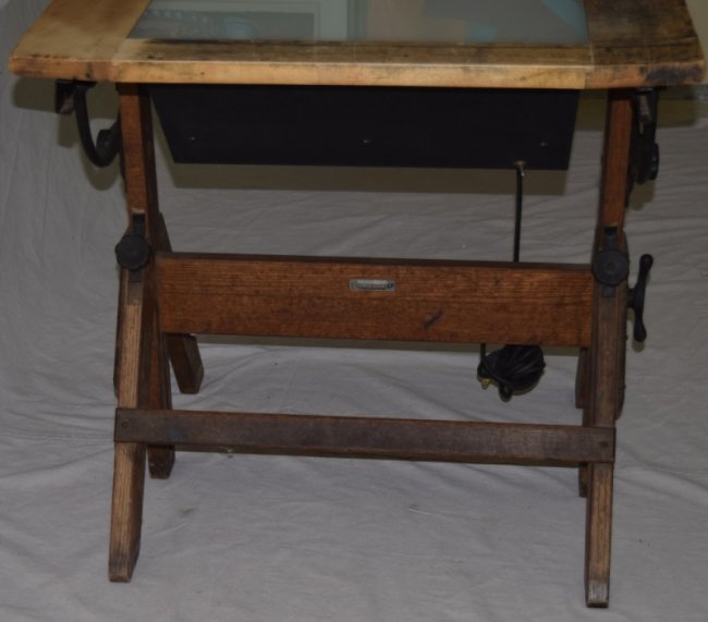 Hamilton Industrial Drafting Table w/ Light Box Lot 129