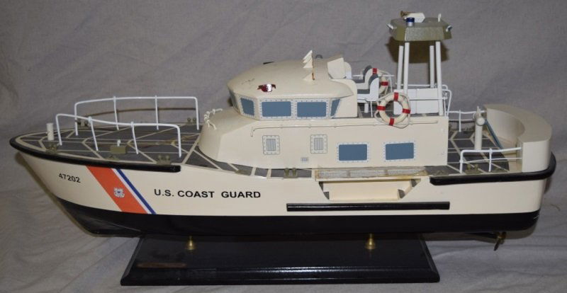 U.S. Coast Guard Cutter Scale Ship Wooden Model: U.S. Coast Guard cutter scale ship wooden model. see photos 30" x 9" x 15" 1970's