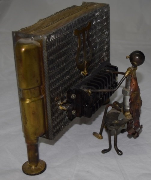 Steam Punk Piano Player: Steam Punk piano player 10" x 6" x 8" 1980's