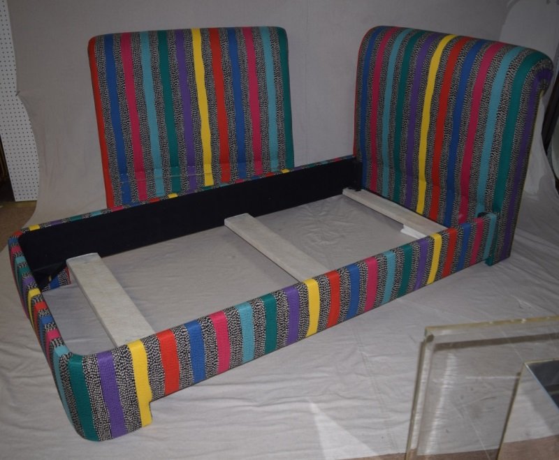 2 Colorful Upholstered Twin Headboards: 2 Matching colorful twin headboards. 44" x 94" x 41"