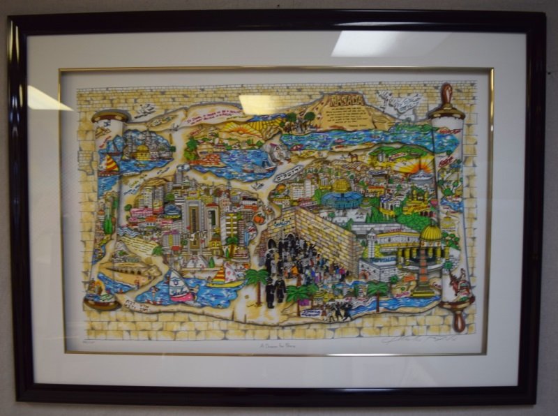 Charles Fazzino Dream for Peace 3-D Pop Art: Charles Fazzino signed original 3-D Cut Out Serigraph. Measures 34" x 23" and 42 3/4" x 31 1/2" with frame. This is from the original artists proof run of 25 and numbered 22. Piece loose on matte. See