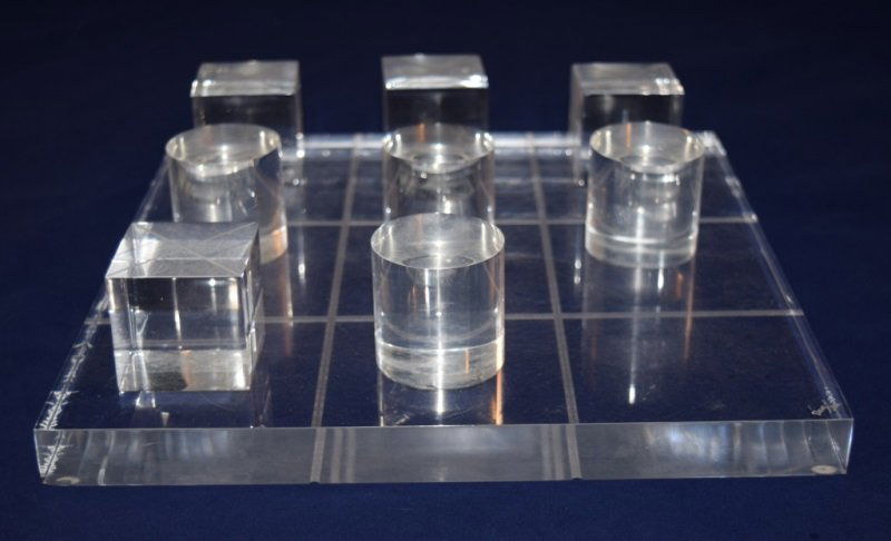 Van Teal Lucite Tic Tac Toe Board Game X''s & O's: Lucite Tic Tac Toe Game Board with 4 X''s & 4 O's 12" x 12" x 3"