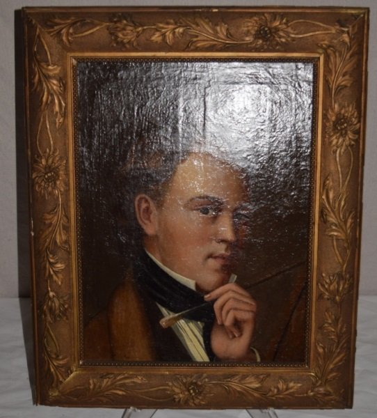 Sergey Konstantinovich Zaryanko (1818 - 1871)o.c.: Sergey Konstantinovich Zaryanko (1818 - 1871)Russian painter, pupil of Alexey Venetsianov Portrait of a young man painted on canvas possible self portrait. Relined and professional conservation. Canva