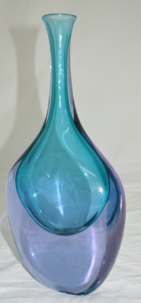 Cenedese Murano Art Glass Purple& Aqua Marine Vase (1 of 7)