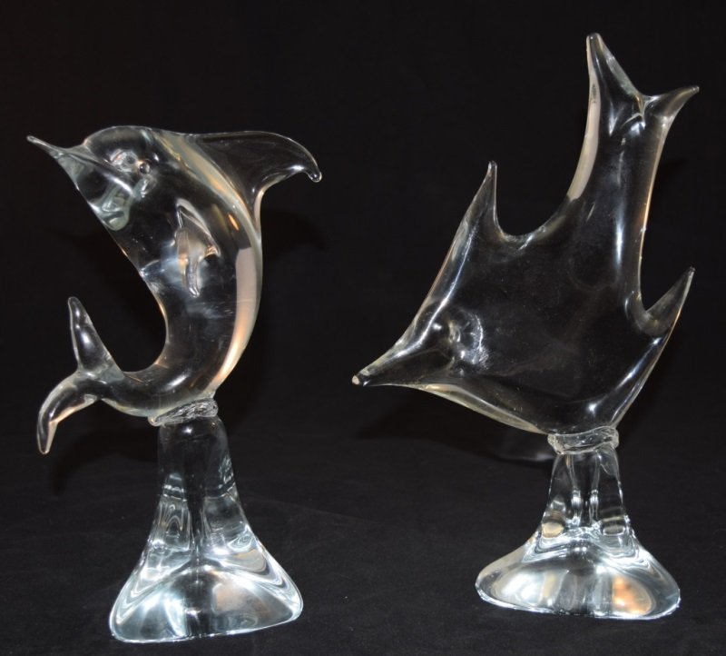 1970's Large Murano Art Glass Angel Fish & Dolphin (1 of 4)