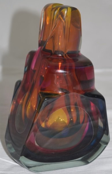 Tom McLaughlin Cased & Polished Art Glass Vase (1 of 8)
