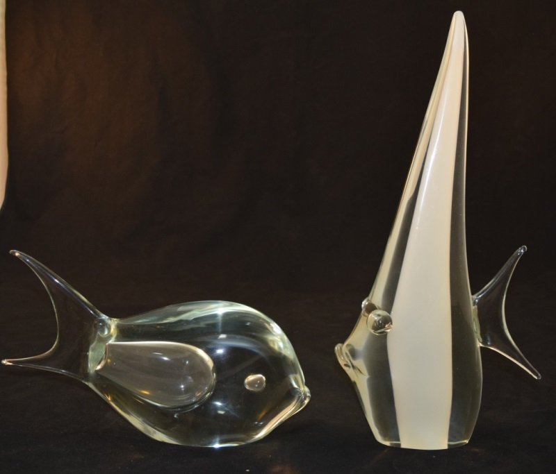 2 Large1970's Murano Art Glass Parrot & Angel Fish (1 of 5)
