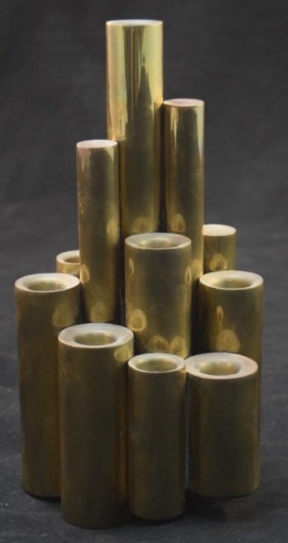 Gio Ponti Modern Tubular Brass 8 Candle Holder (1 of 6)