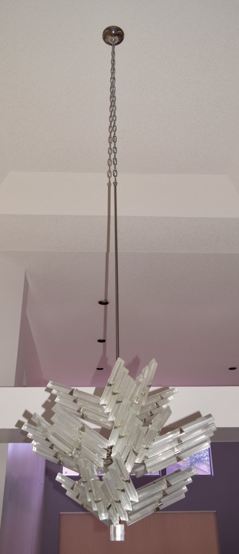 Camer 12 Lite Glass & Chrome Geometric Form Chandelier (1 of 4)