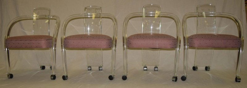 4 Tubular Lucite & Curved Back Chairs (1 of 6)