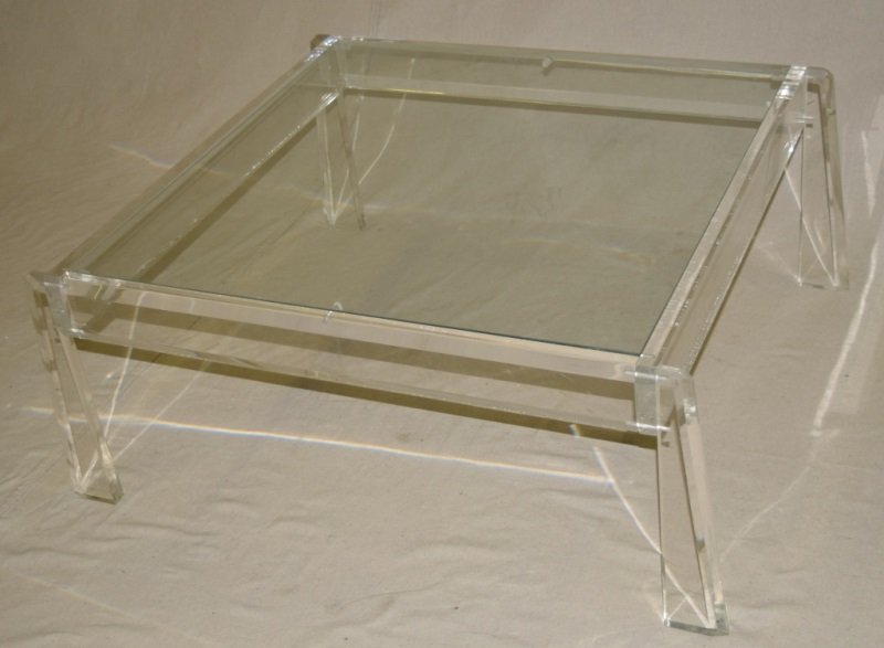 Lucite & Glass Coffee Table (1 of 4)