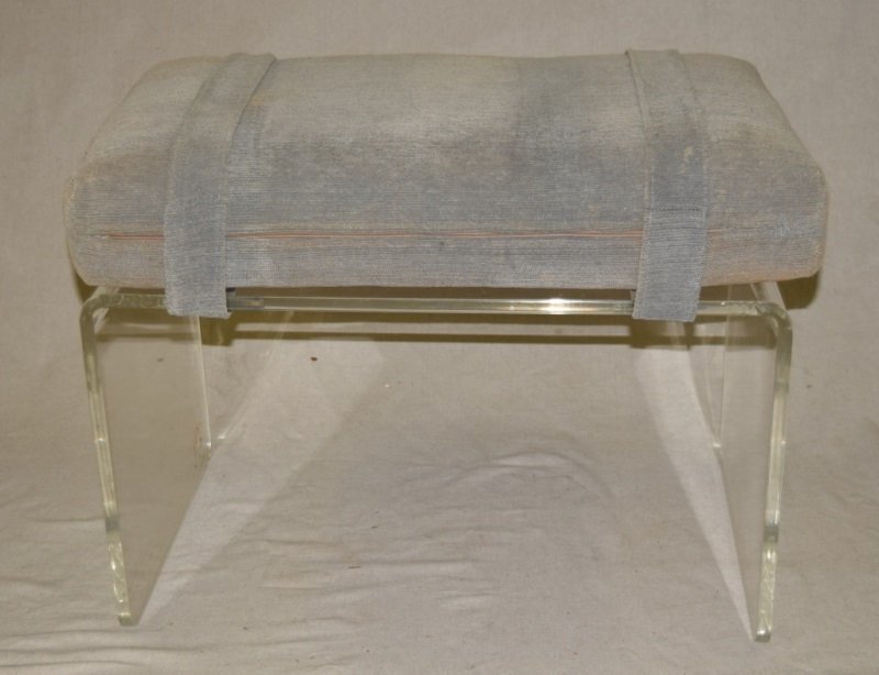 Lucite Vanity Bench w Cushion (1 of 5)
