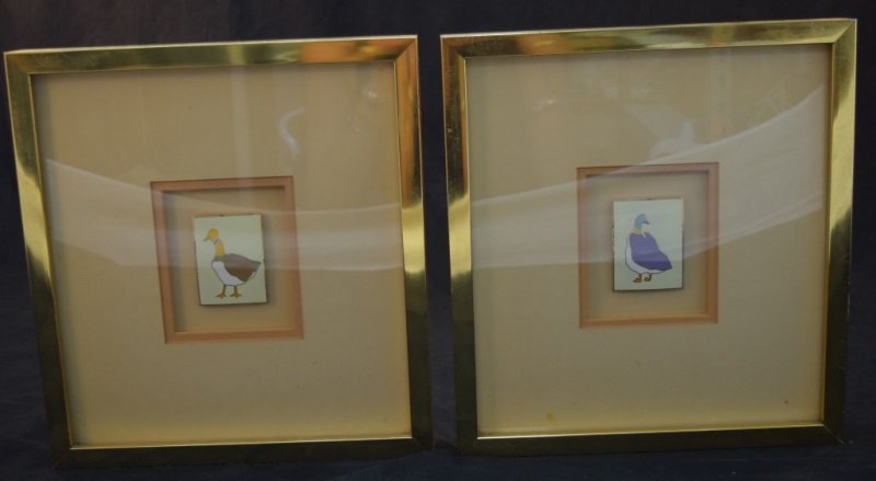 2 Harris Strong Tiles, Goose & Duck Enamel Plaques (1 of 5)