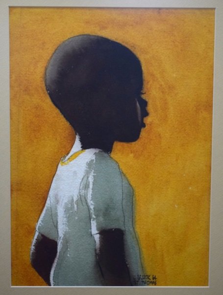 Larry Gluck (American, b 1931) Water Color of Boy (1 of 5)