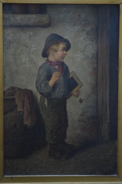 Carl Ostersetzer 1850-1914 School Boy Smoking o.c. (1 of 6)