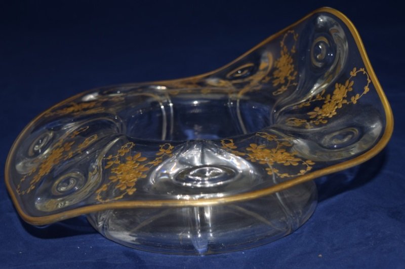 Moser Art Nouveau Floral Decorated Glass Bowl (1 of 7)