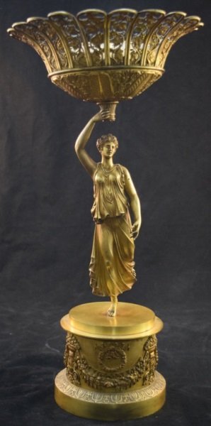 1820's French Empire Dore Bronze Figural Tazza (1 of 10)