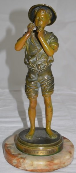 19C Bronze Boy w Fishing Line "Le Petit Pecheur" (1 of 8)