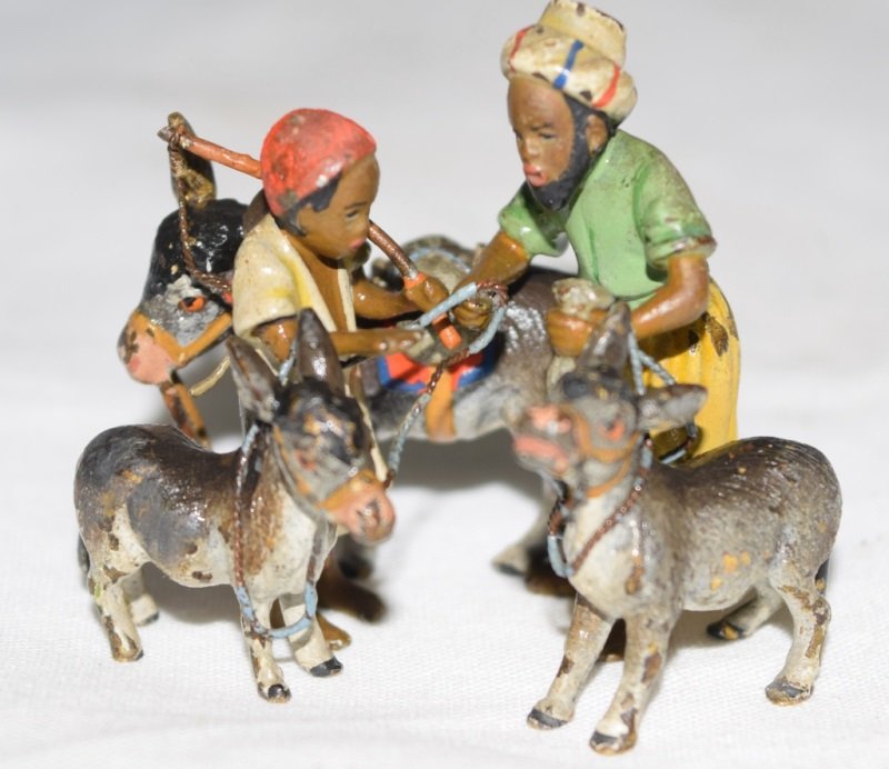 Austrian Bronze Nubian Father & Son w Donkeys (1 of 8)
