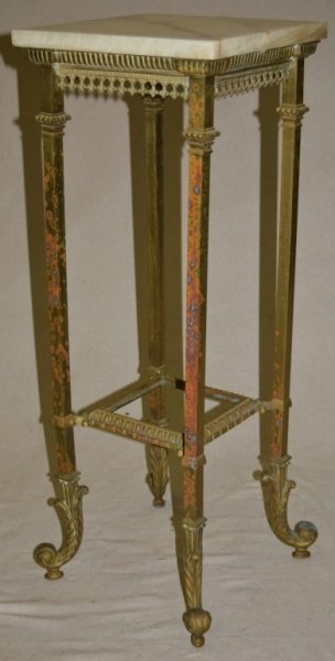19C Gothic Cast Brass & Onyx Two Tier Footed Stand (1 of 10)