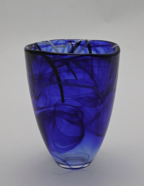 Kosta Boda Blue Art Glass Vase
