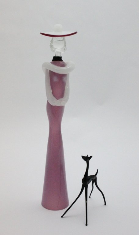 Large Murano Glass Figurine.  Evening Dress w/ Dog (1 of 7)