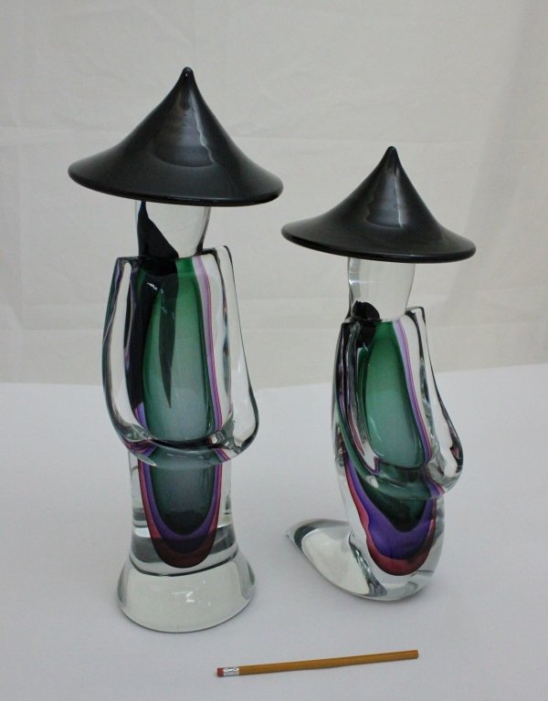(2)  Large Sommerso Glass Sculptures, Luigi Onesto (1 of 10)