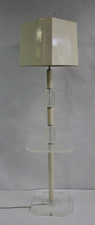 Mid Century Modern Heavy Lucite Lamp Table (1 of 5)